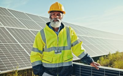 black man portrait and solar panel at farm energ 2025 04 06 10 47 58 utc
